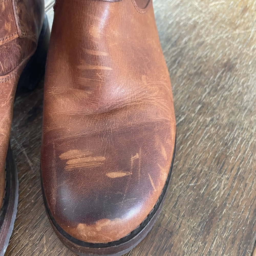 Frye Chestnut Brown Leather Lace-Up Harness Boots - Picture 3 of 14